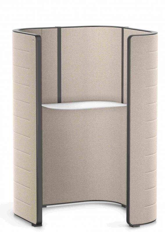 Interstuhl Hub Telefonzelle: Freistehende Besprechungszelle mit Ablagefläche für konzentriertes Arbeiten und Telefonieren.